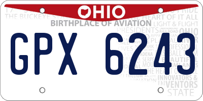 OH license plate GPX6243