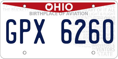 OH license plate GPX6260