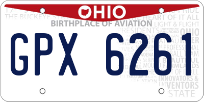 OH license plate GPX6261