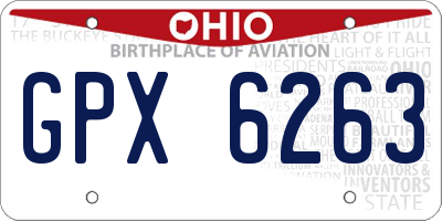 OH license plate GPX6263