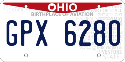 OH license plate GPX6280