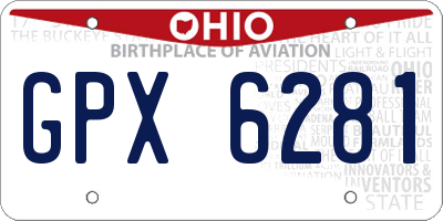 OH license plate GPX6281