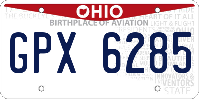 OH license plate GPX6285