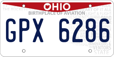OH license plate GPX6286