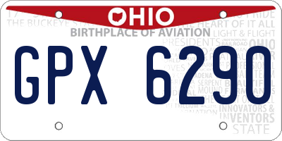 OH license plate GPX6290