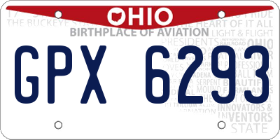 OH license plate GPX6293