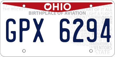 OH license plate GPX6294