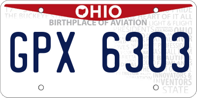 OH license plate GPX6303