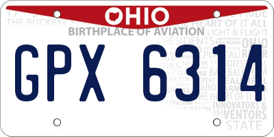 OH license plate GPX6314