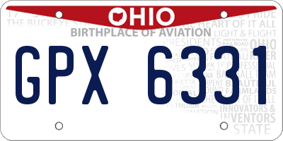 OH license plate GPX6331