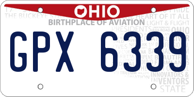 OH license plate GPX6339