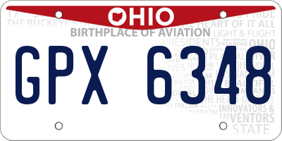 OH license plate GPX6348