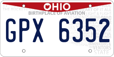 OH license plate GPX6352
