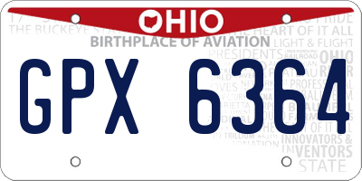 OH license plate GPX6364