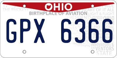 OH license plate GPX6366