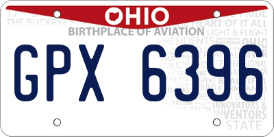 OH license plate GPX6396