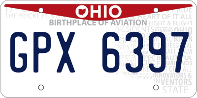 OH license plate GPX6397