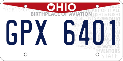 OH license plate GPX6401