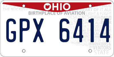 OH license plate GPX6414