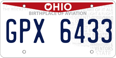 OH license plate GPX6433