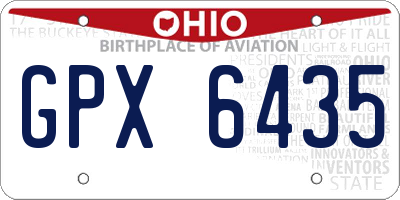 OH license plate GPX6435