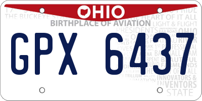 OH license plate GPX6437