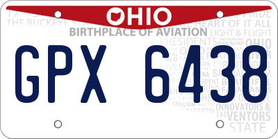 OH license plate GPX6438