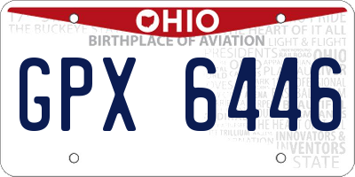 OH license plate GPX6446