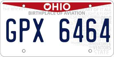 OH license plate GPX6464