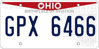 OH license plate GPX6466