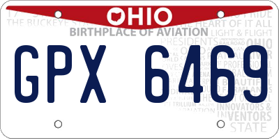 OH license plate GPX6469