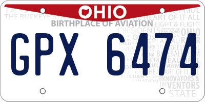 OH license plate GPX6474