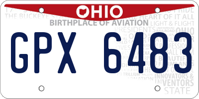 OH license plate GPX6483