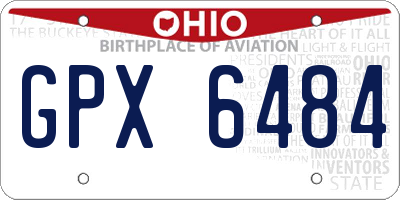 OH license plate GPX6484