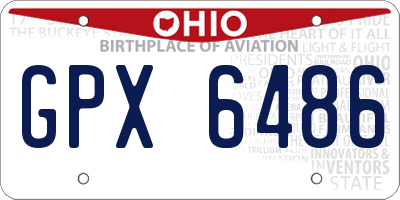 OH license plate GPX6486