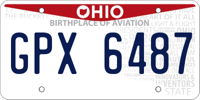 OH license plate GPX6487