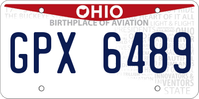 OH license plate GPX6489