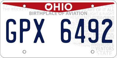 OH license plate GPX6492