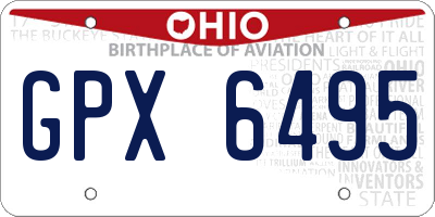 OH license plate GPX6495