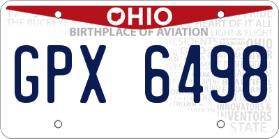 OH license plate GPX6498