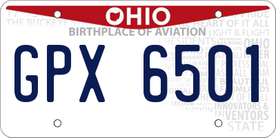 OH license plate GPX6501