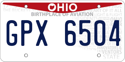 OH license plate GPX6504