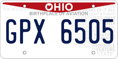OH license plate GPX6505