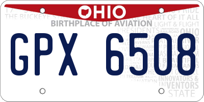 OH license plate GPX6508