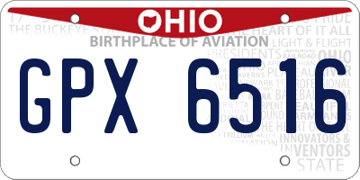 OH license plate GPX6516