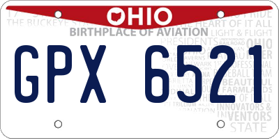 OH license plate GPX6521