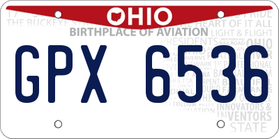 OH license plate GPX6536
