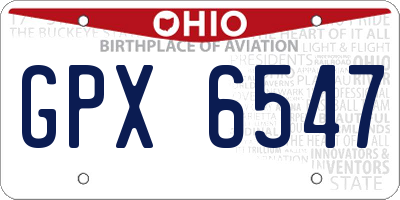 OH license plate GPX6547