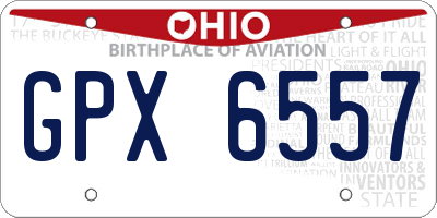 OH license plate GPX6557
