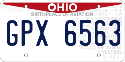 OH license plate GPX6563